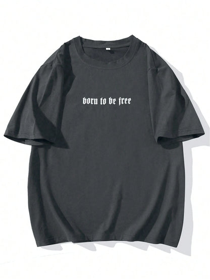 Manfinity EMRG Men Loose Fit Short Sleeve T-Shirt with Character Graphic Print, Street Wear, Boyfriend Gift