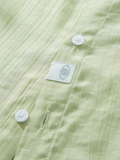 AKNOTIC Business Casual Men'S Woven Stand Collar Short Sleeve Casual Shirt, Suitable for Summer