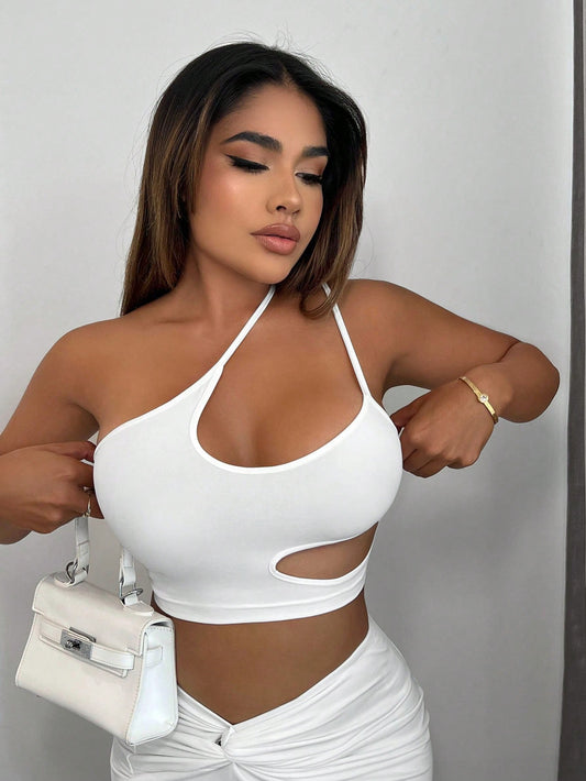 SXY Women Top White Women Dresses White Top White Outfit Crop Top Asymmetrical Top Tube Top