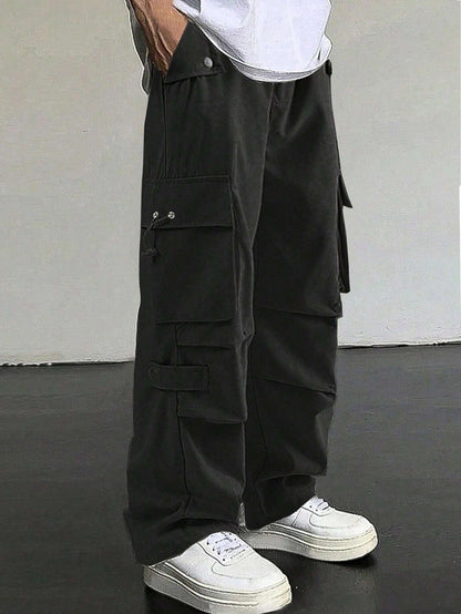 Manfinity Hypemode Loose Fit Solid Colored Cargo Pants for Men