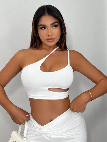 SXY Women Top White Women Dresses White Top White Outfit Crop Top Asymmetrical Top Tube Top