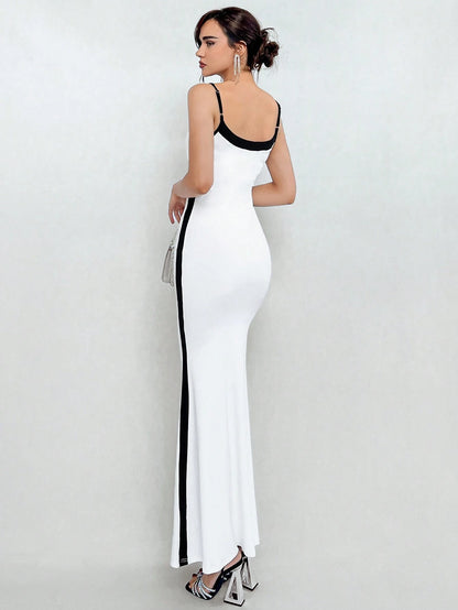 X Jessie Aloruh Color Block Mermaid Hem Cami Dress