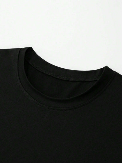 2025 Men Floral Print round Neck Short Sleeve Casual T-Shirt, Summer