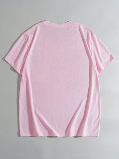 Manfinity Dauomo Men Simple Printed round Neck Short Sleeve Summer T-Shirt