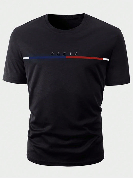 Manfinity Homme Men Letter Graphic Casual Short Sleeve Tee, Boyfriend Gift