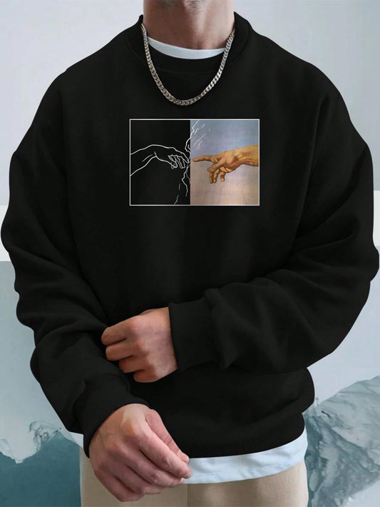 Manfinity Homme Men Hand Print Sweatshirt