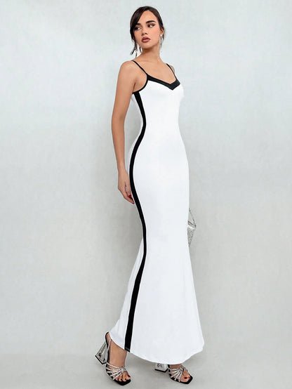 X Jessie Aloruh Color Block Mermaid Hem Cami Dress