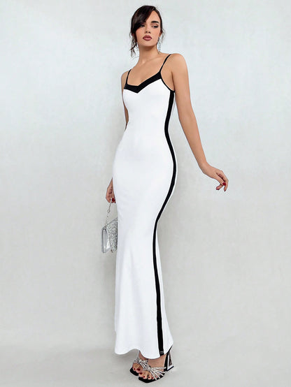 X Jessie Aloruh Color Block Mermaid Hem Cami Dress