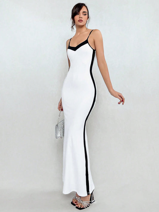 X Jessie Aloruh Color Block Mermaid Hem Cami Dress