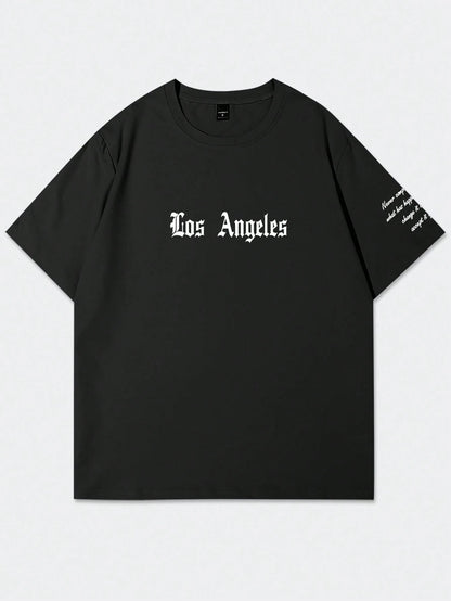 Manfinity EMRG Men'S Letter Print Drop Shoulder T-Shirt